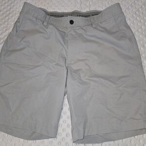 Under Armour Shorts Mens 36 Gray Chino Golf Casual Lightweight Logo Pocket